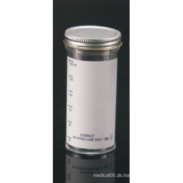 FDA registrierte und CE genehmigte 150ml Probenbehälter mit Metallkappe und Plain Label